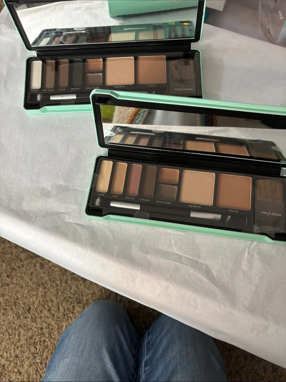 Profusion Eyeshadow Palettes. Natural and Night with Holographic Accents